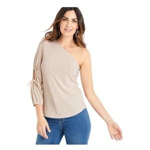 Maurices NWT Large One Shoulder Ribbed Knit Top